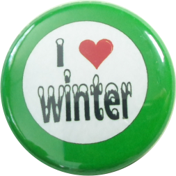 I love Winter Button grün